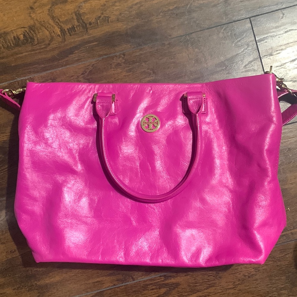 Tory Burch Pink Leather Tote Bag